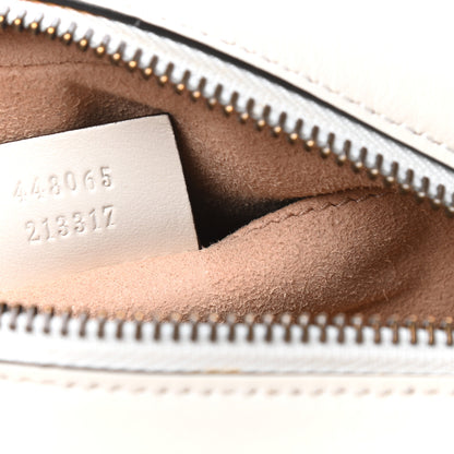 Gucci Calfskin Matelasse Mini GG Marmont Chain Shoulder Bag White 7 of 9