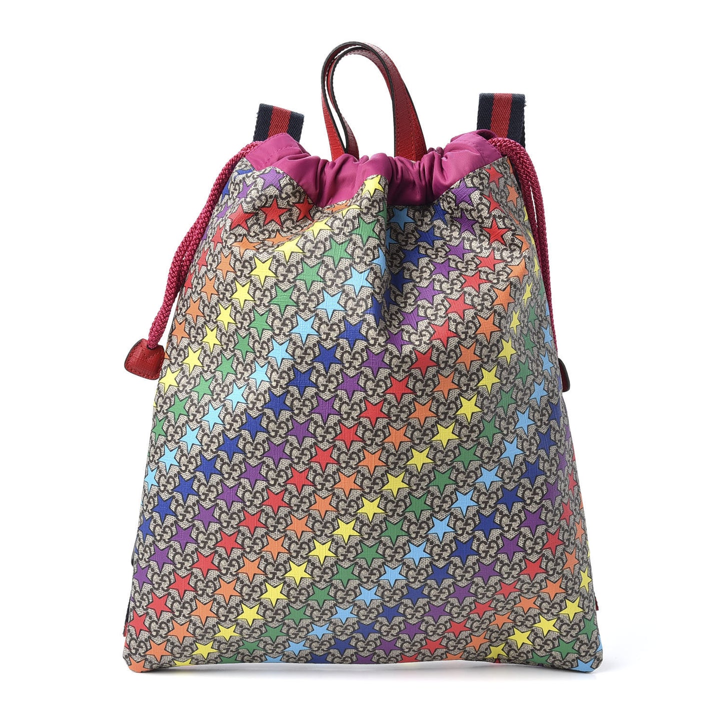 Soft GG Supreme Monogram Star Print Childrens Drawstring Backpack Multicolor