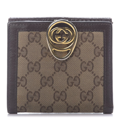 Gucci Monogram Interlocking Icon French Flap Wallet Brown 1 of 13