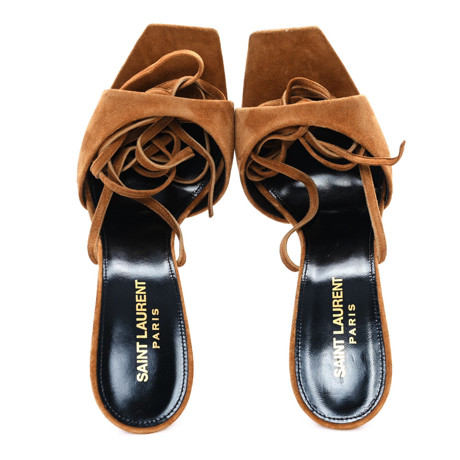 Saint Laurent Suede Paz 105 Ankle Strap Sandals 37 Cachemire Light Brown 2 of 9