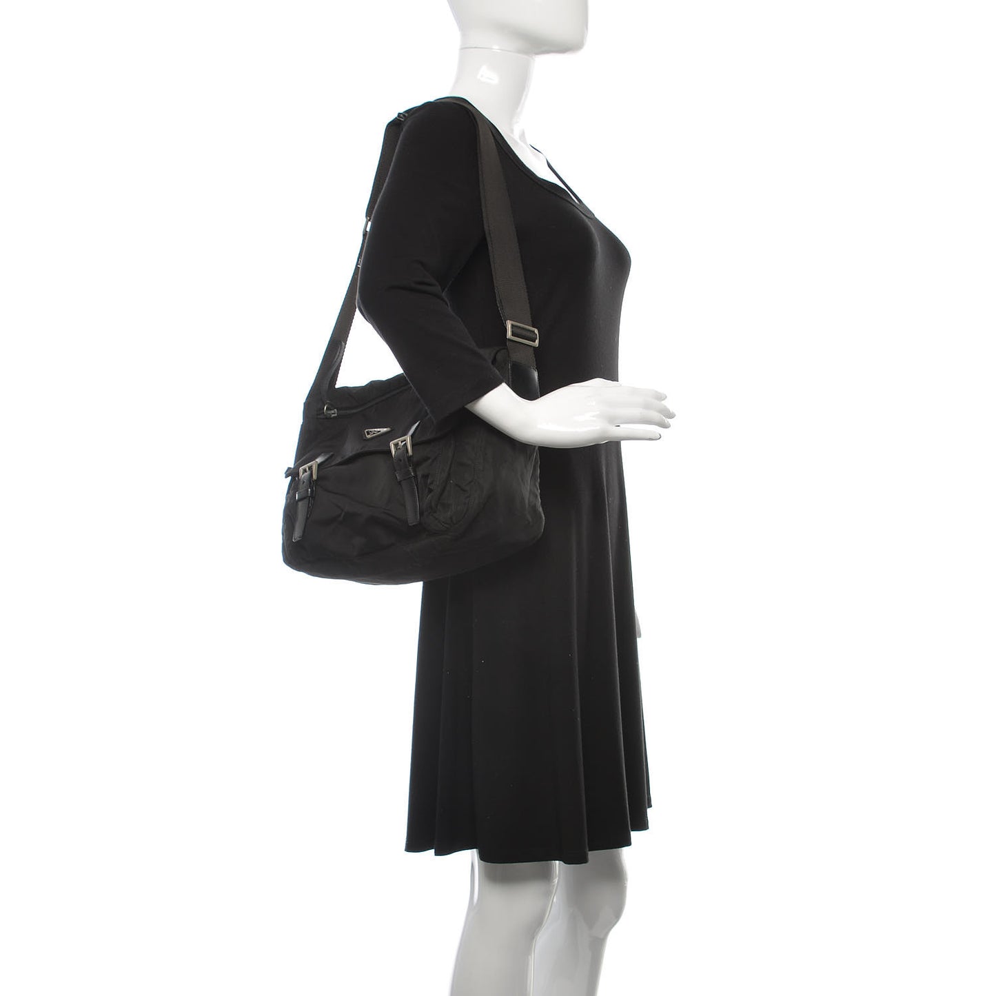 Nylon Vela Messenger Bag Black