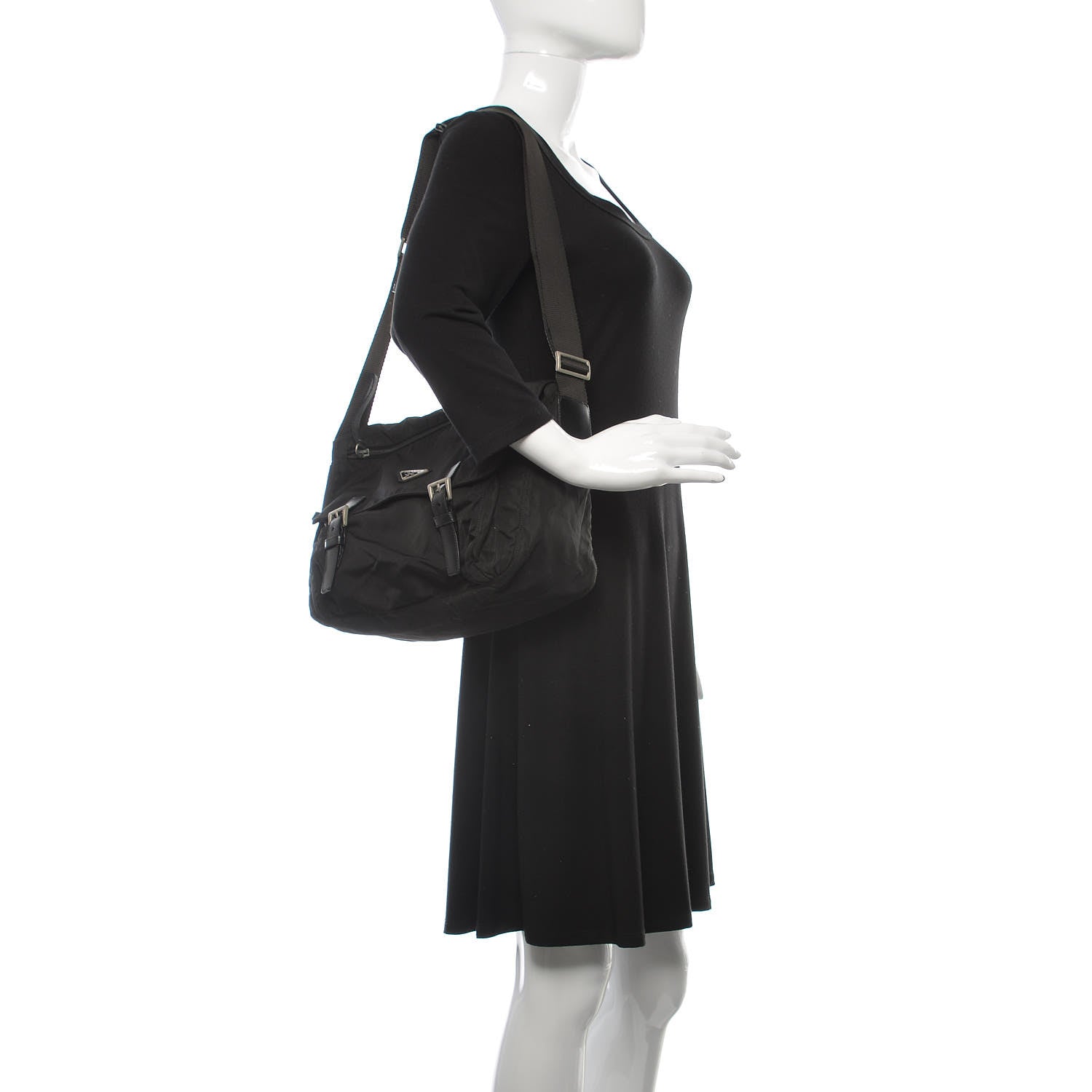 Prada Nylon Vela Messenger Bag Black 2 of 11