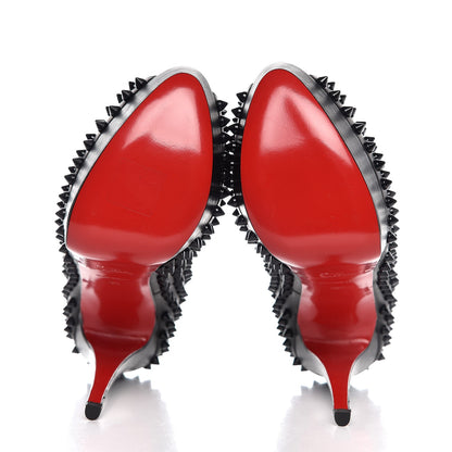 Christian Louboutin Calfskin Lady Peep Spikes VIP 150 Pumps 39 Black 5 of 8