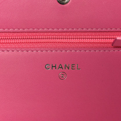 Chanel Faded Lambskin Quilted Zephyr Wallet on Chain WOC Dark Pink 6 of 13