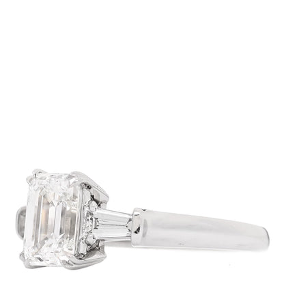 Harry Winston Platinum Diamond 1.27ct Emerald Cut Tapered Baguette Engagement Ring 47 4 3 of 7