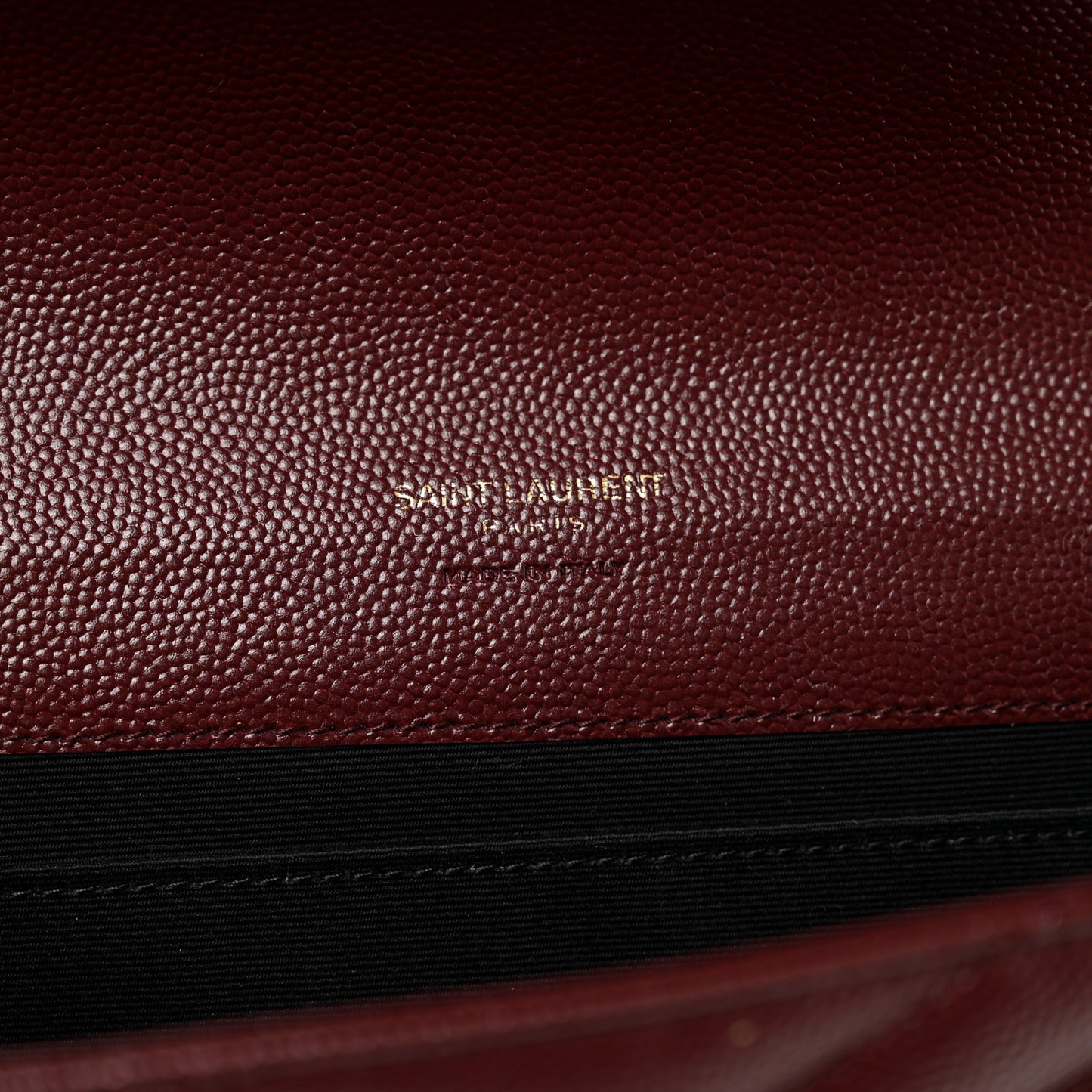 Grain De Poudre Matelasse Chevron Monogram Envelope Clutch Rouge Legion