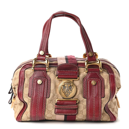 Gucci Monogram Medium Aviatrix Boston Ebony Bordeaux 1 of 10