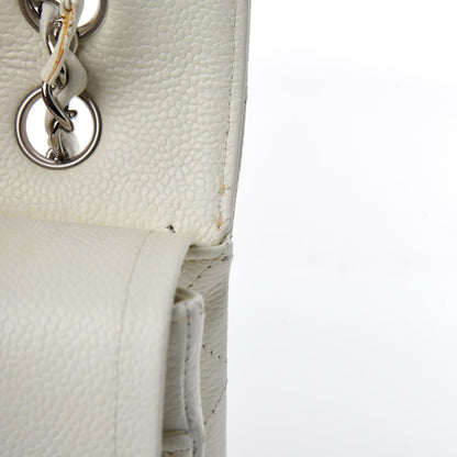 Chanel Caviar Quilted Medium Double Flap White 10 of 17