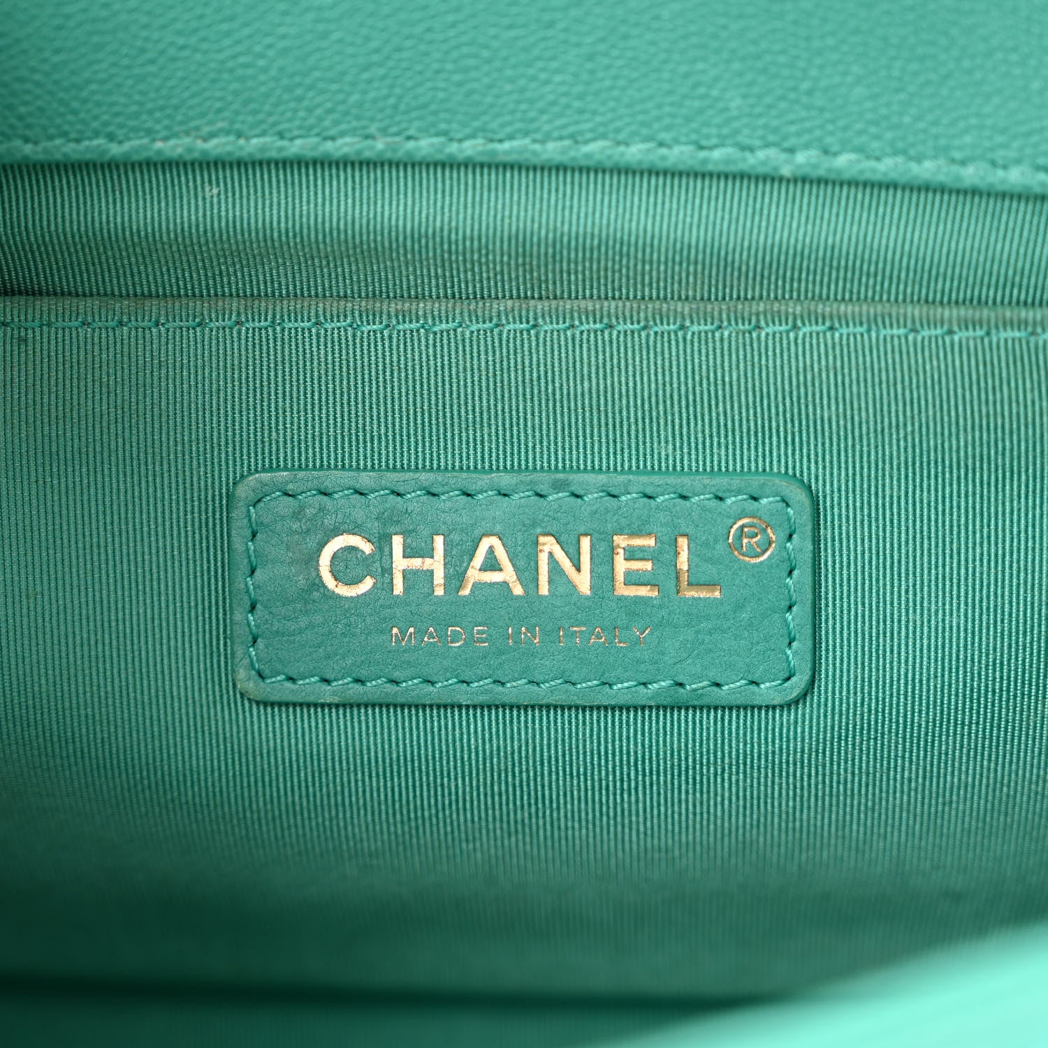 Chanel Caviar Chevron Quilted Medium Boy Flap Green 6 of 13