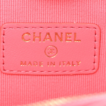 Chanel Lambskin Quilted CC In Love Heart Waist Belt Bag With Chain Pink 6 of 11