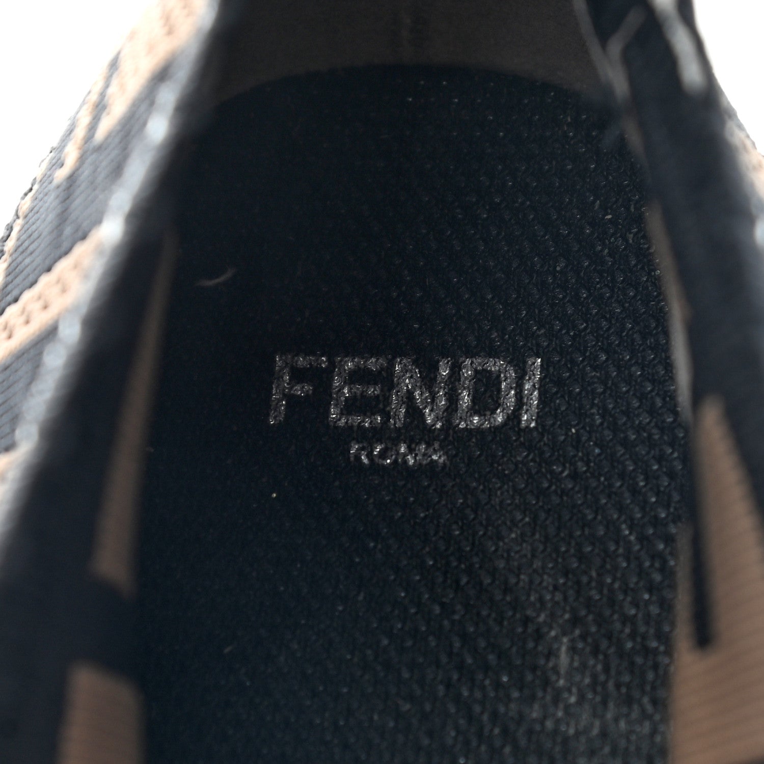 Fendi Stretch Yarn FF Stiff Band Rockoko Sneakers 40 Black White Tobacco 8 of 8