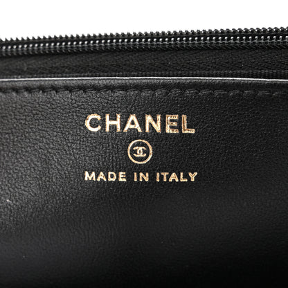 Chanel Lambskin Quilted Top Handle Wallet On Chain WOC Black 6 of 10