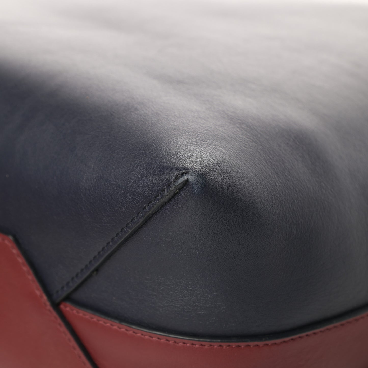 Shiny Smooth Calfskin Small Twisted Cabas Dark Ruby Navy