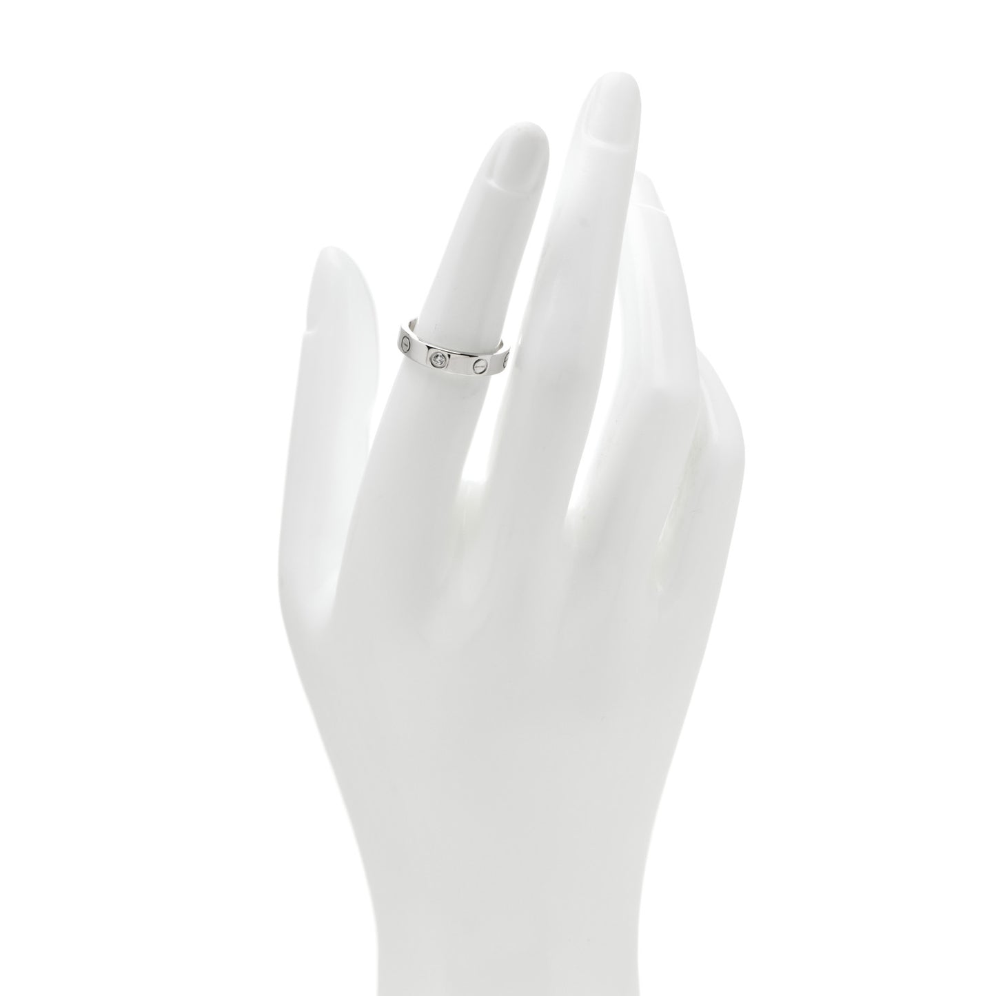 18K White Gold Diamond 4mm LOVE Wedding Band Ring 51 5.75