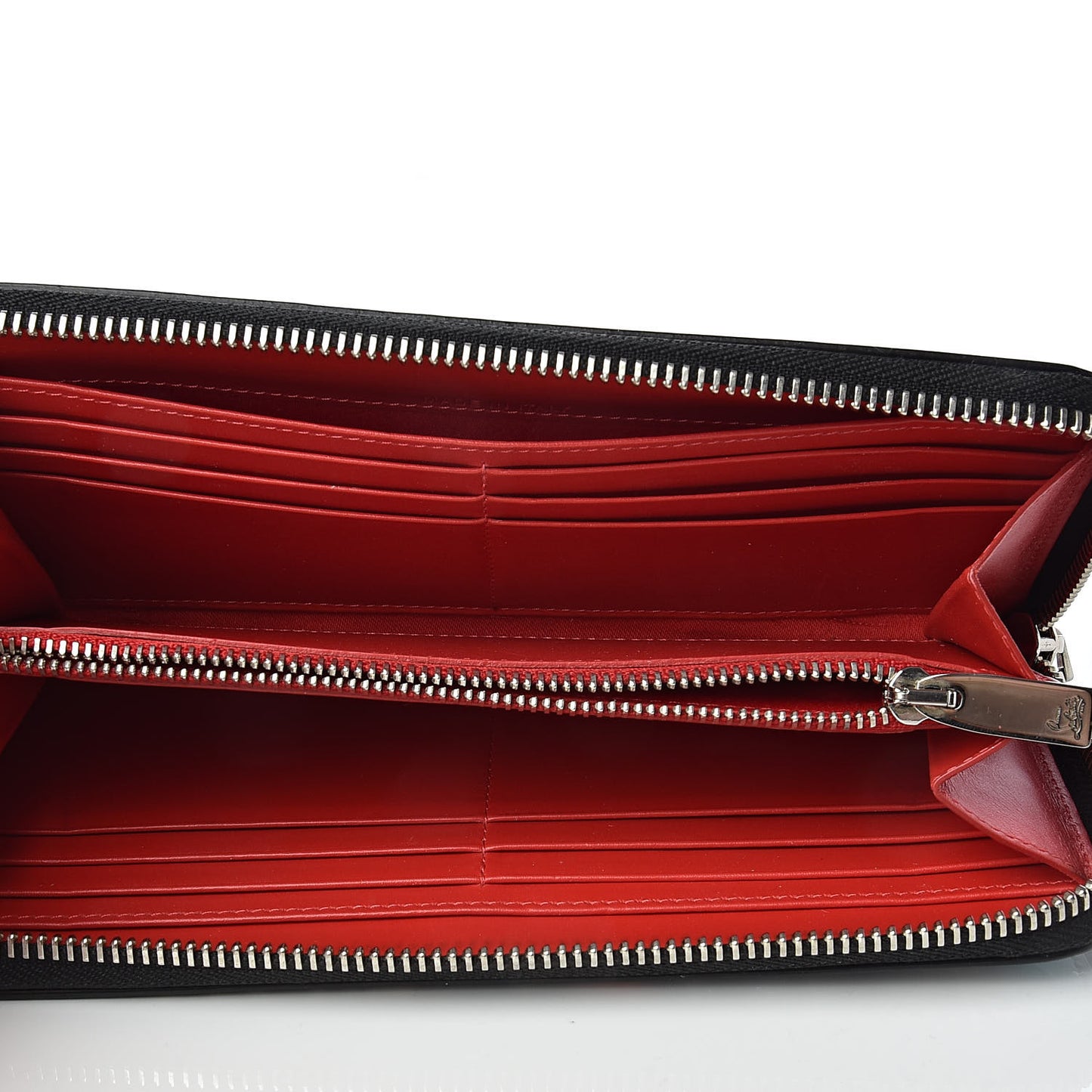 Patent Loubitag Graffiti Panettone Zip Wallet Black