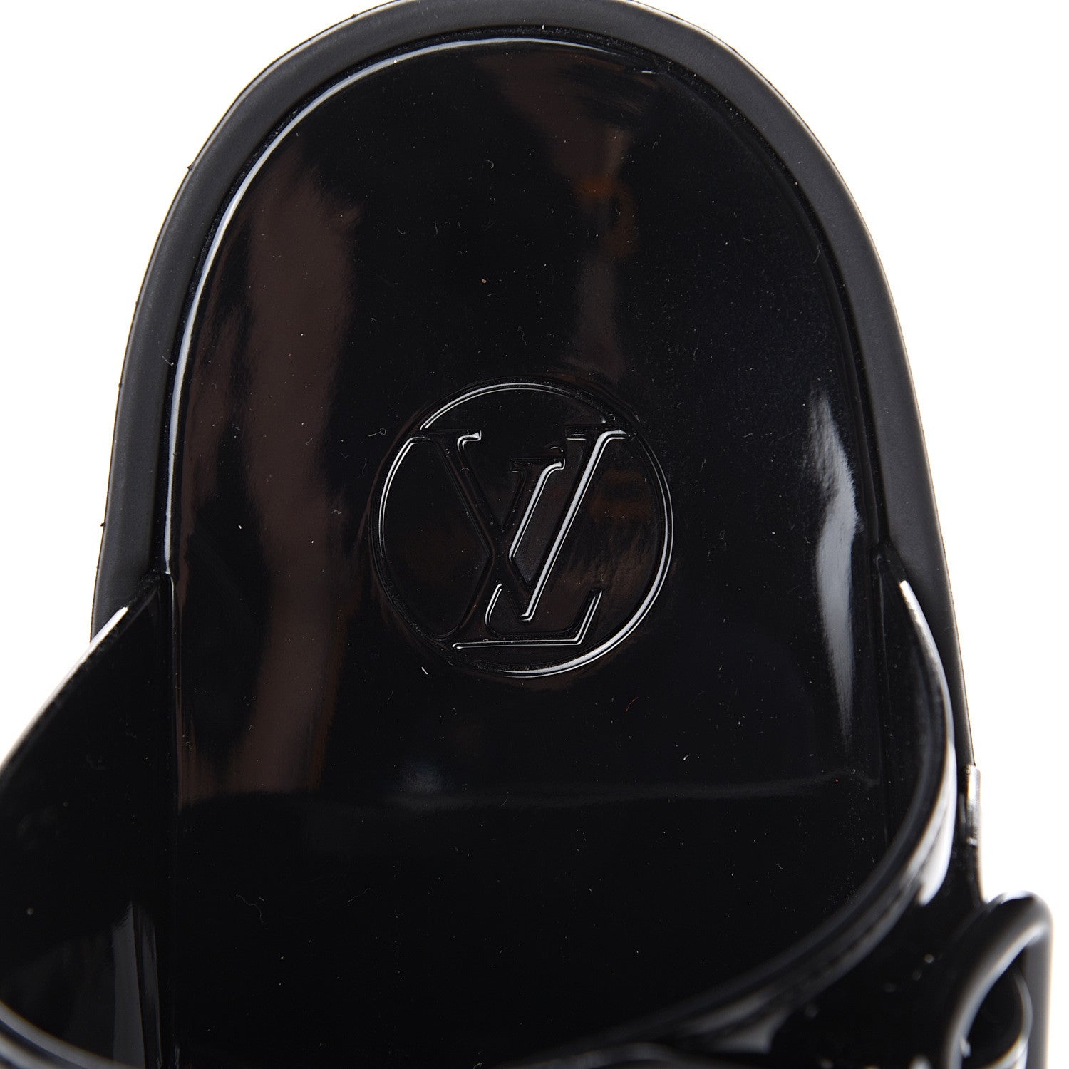 Louis Vuitton Shiny Rubber Logo Sunbath Mules 37 Black 7 of 8