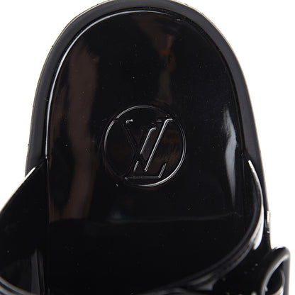 Louis Vuitton Shiny Rubber Logo Sunbath Mules 37 Black 7 of 8
