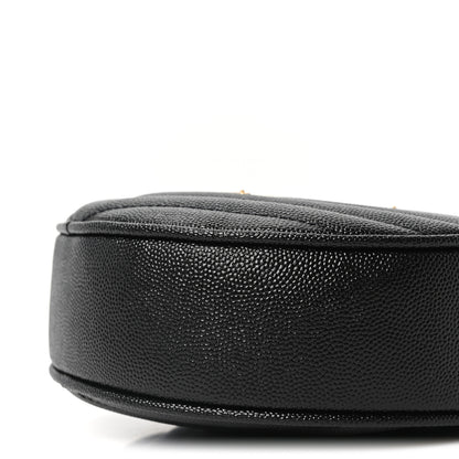 Saint Laurent Grain De Poudre Matelasse Chevron Quilted Round Vinyle Camera Bag Black 10 of 10