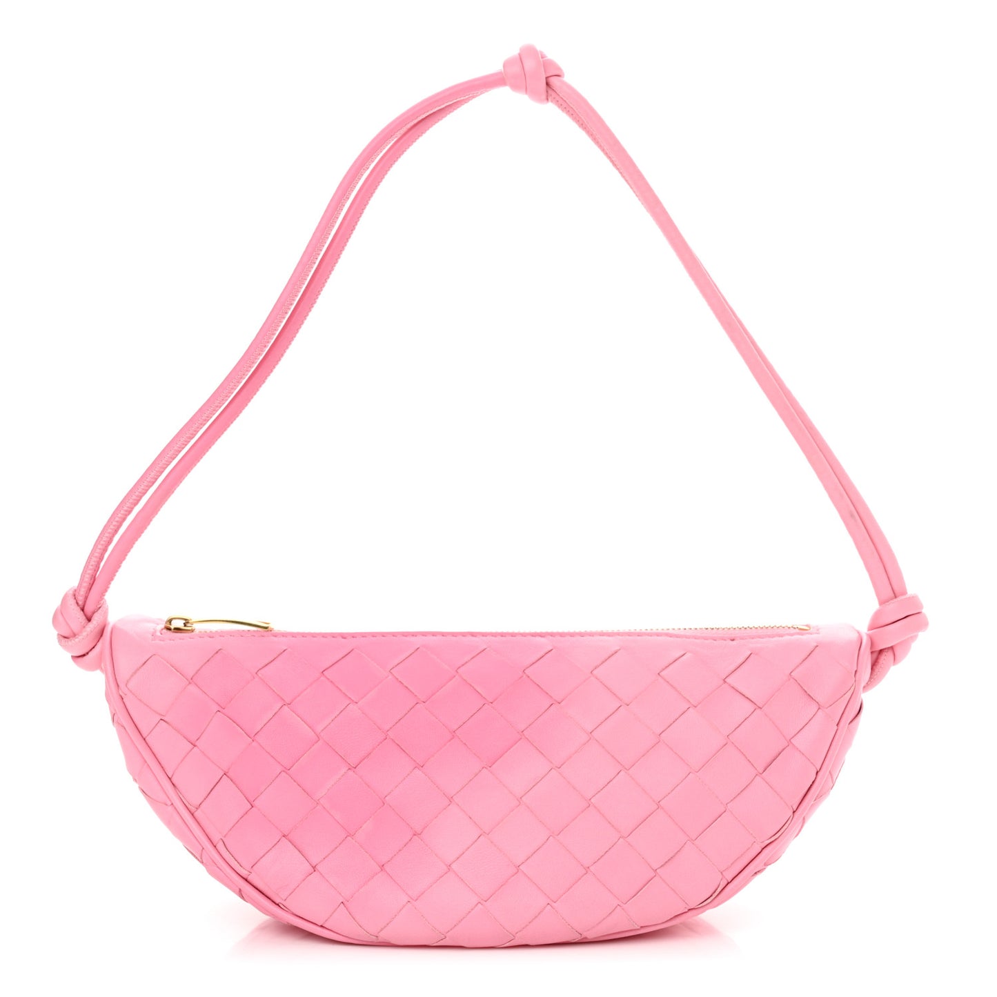 Nappa Intrecciato Half Moon Pouch On Strap Ribbon