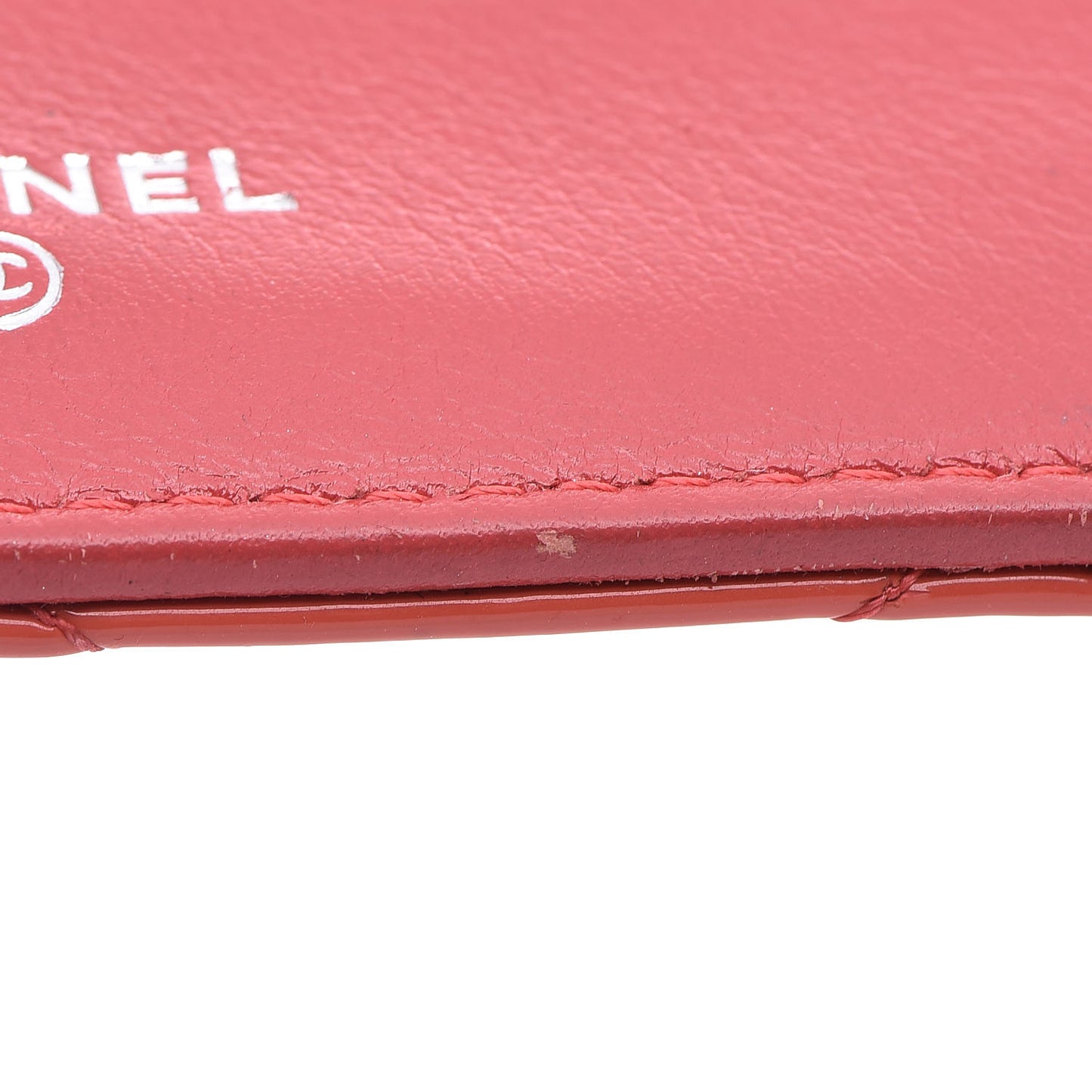 Patent Quilted Zip Pocket Wallet Coral