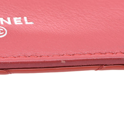 Chanel Patent Quilted Zip Pocket Wallet Coral 15 of 21