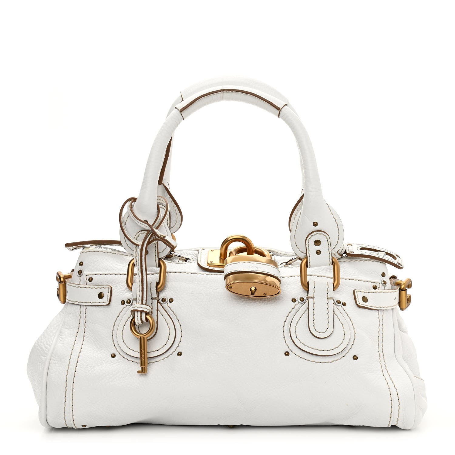 Chloe Calfskin Medium Paddington Satchel White 1 of 10