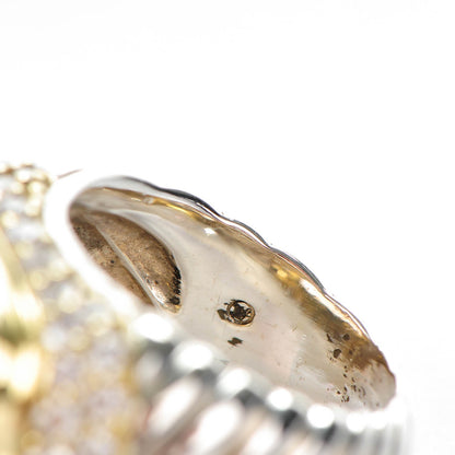 David Yurman Sterling Silver 18K Yellow Gold Pave Diamond Smoky Quartz 15mm Cable Ring 53 6.5 5 of 5