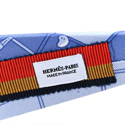 Hermes Silk Twill La Legende Du Cheval Gina Headband Bleu 4 of 5