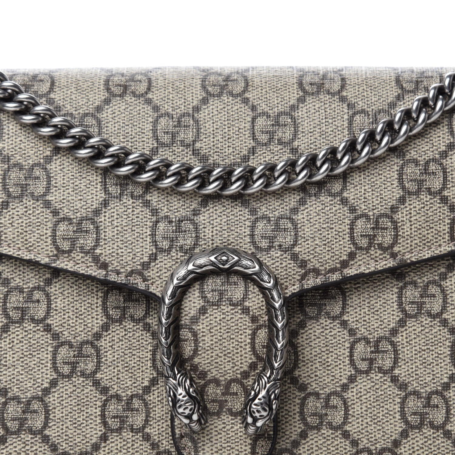 Gucci GG Supreme Monogram Mini Dionysus Chain Wallet Beige Taupe 12 of 13