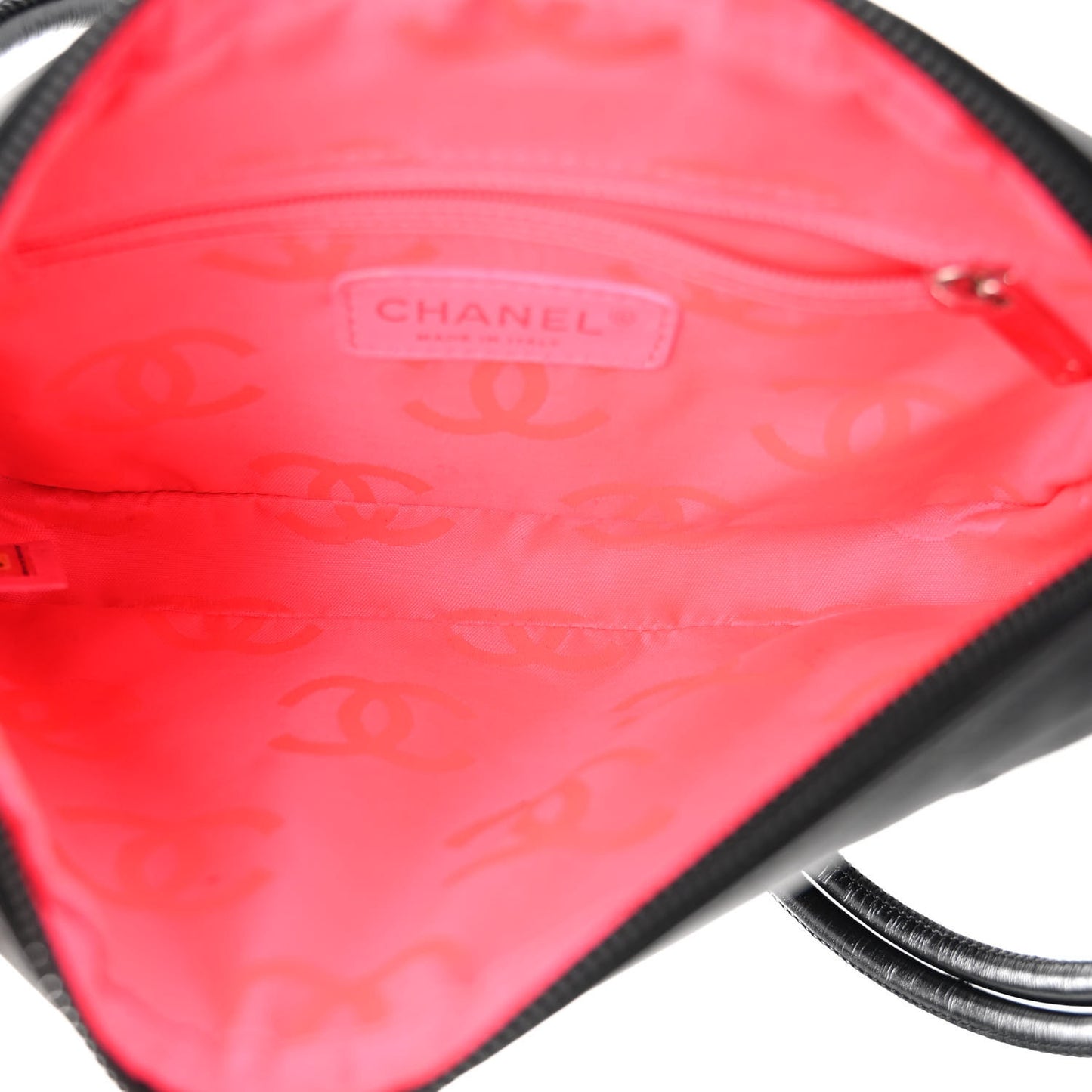 Calfskin Quilted Cambon Pochette Black White