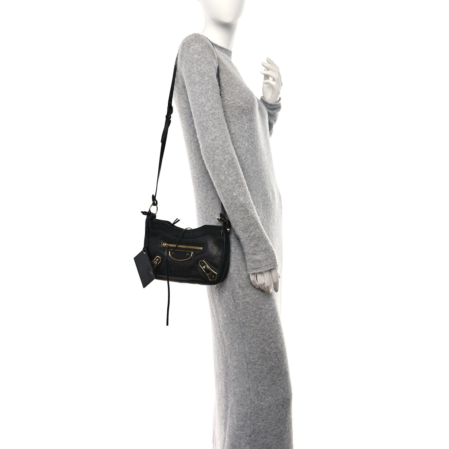 Balenciaga Chevre Gold Metallic Edge Hardware Hip Black 2 of 11
