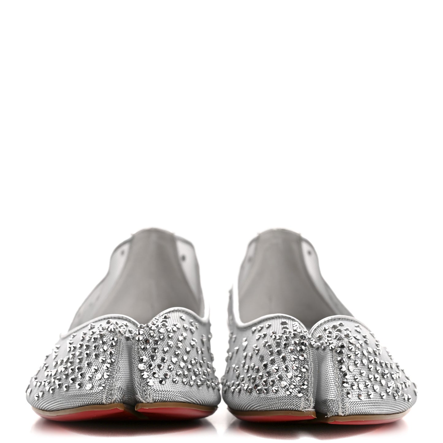 X MAISON MARGIELA Rete Glitter Specchio Marlougiela Strass Tabi Flats 40 Silver