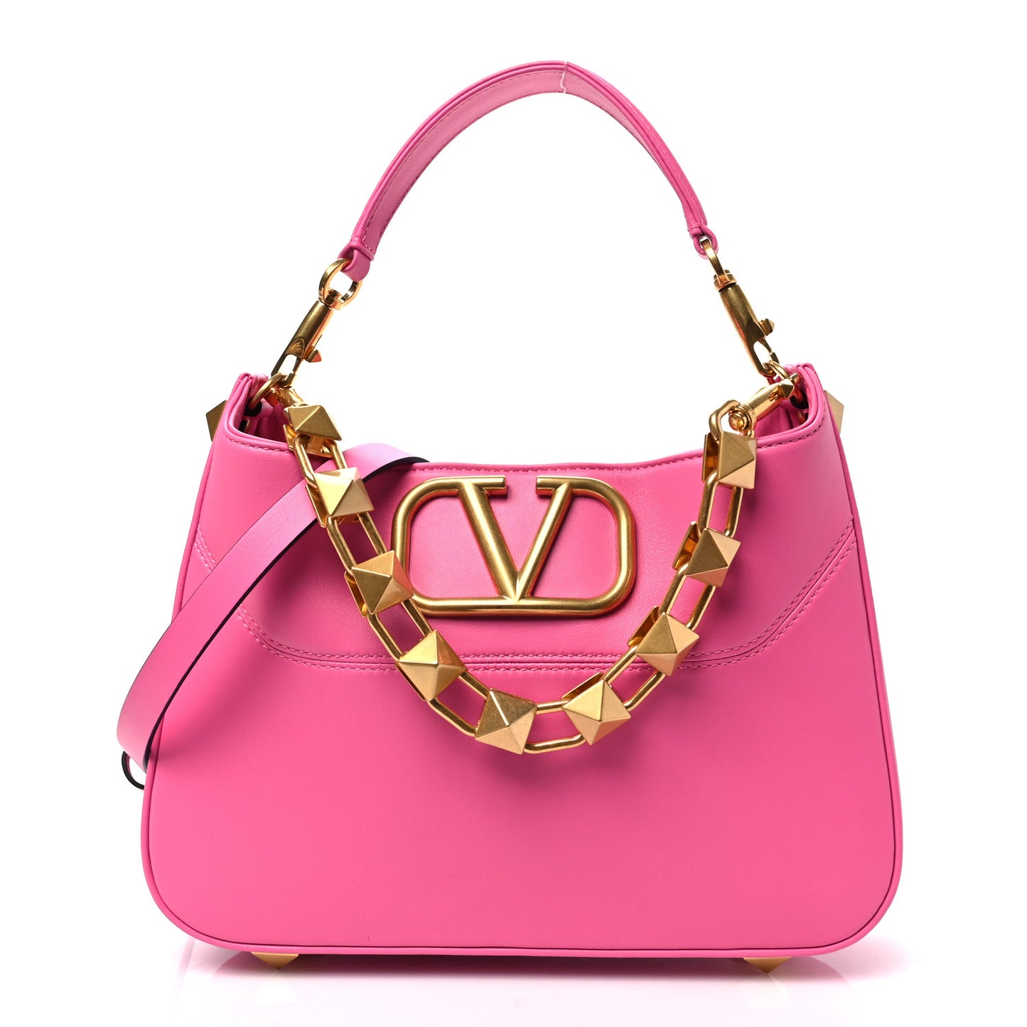 Nappa Stud Sign Hobo Feminine Pink
