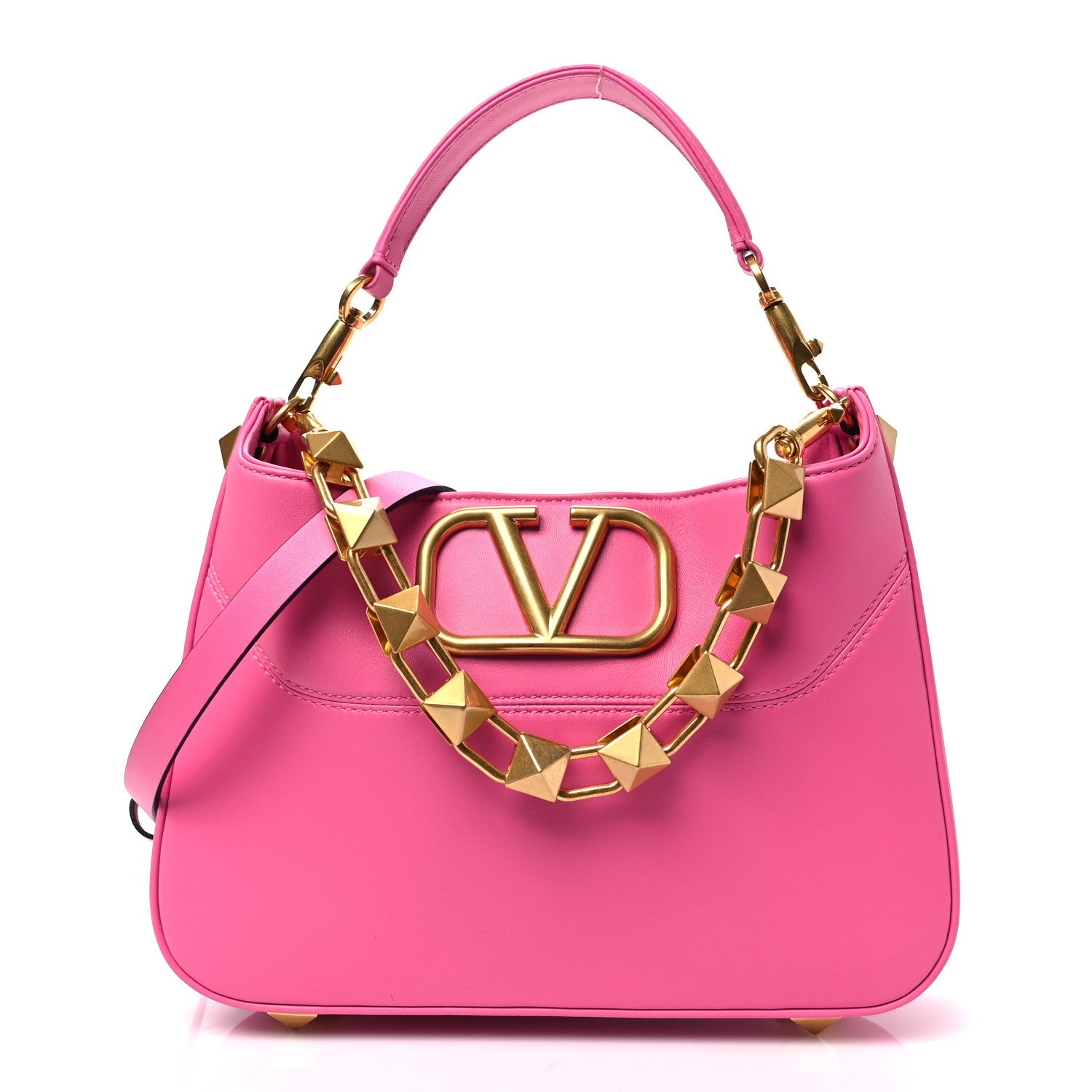 Valentino Garavani Nappa Stud Sign Hobo Feminine Pink 1 of 6