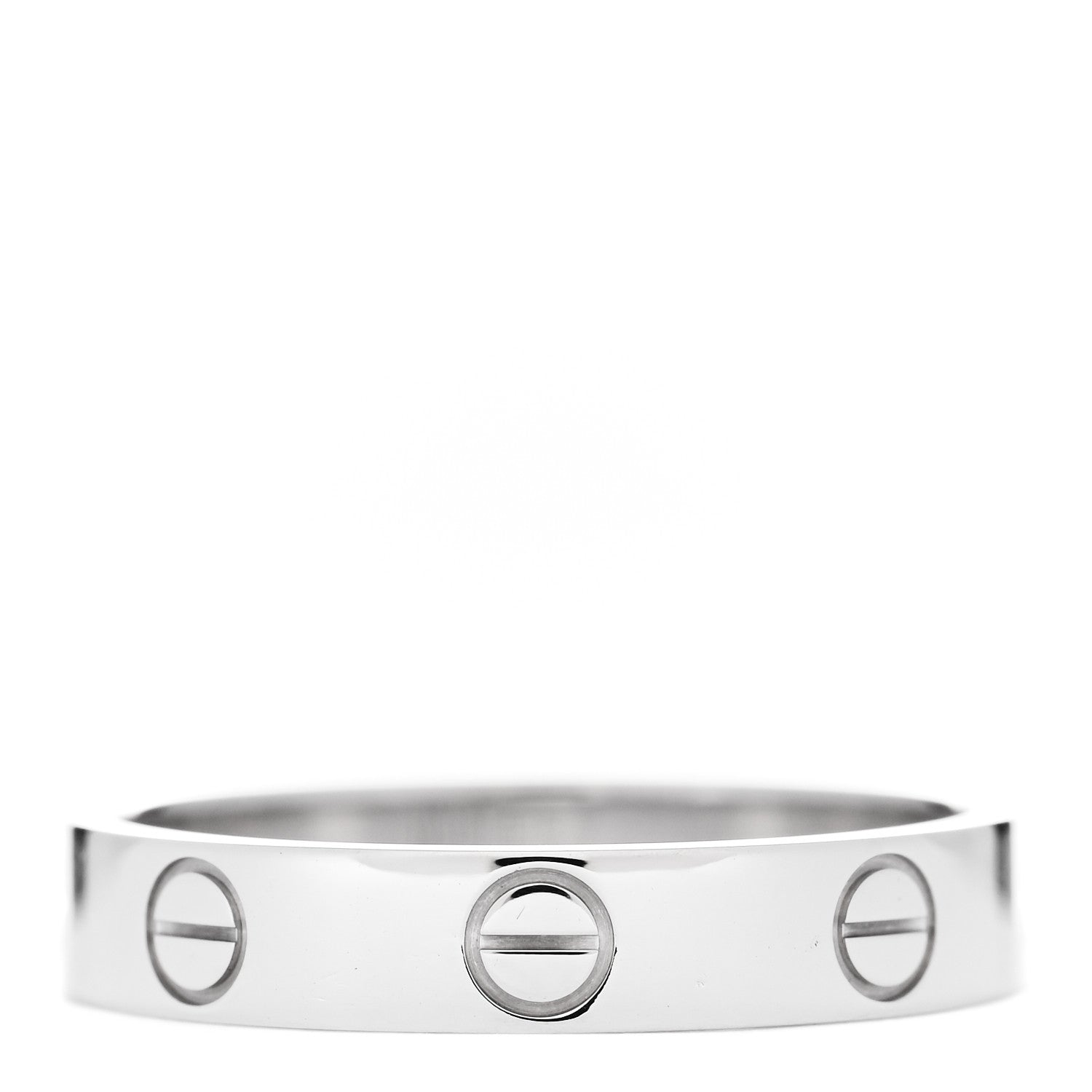 Cartier 18K White Gold 3.5mm LOVE Wedding Band Ring 53 6.5 3 of 5