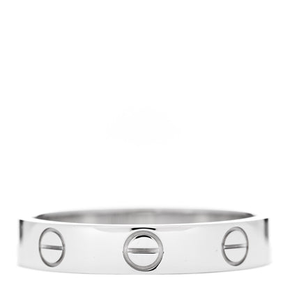 Cartier 18K White Gold 3.5mm LOVE Wedding Band Ring 53 6.5 3 of 5