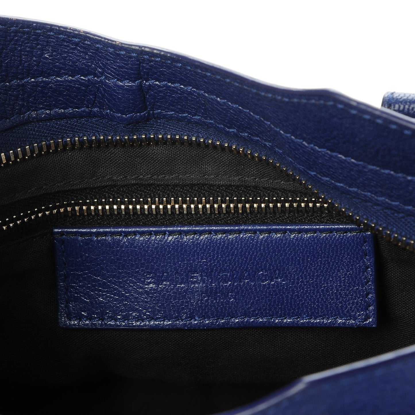 Chevre Gold Metallic Edge Hardware Mini City Bleu Roi