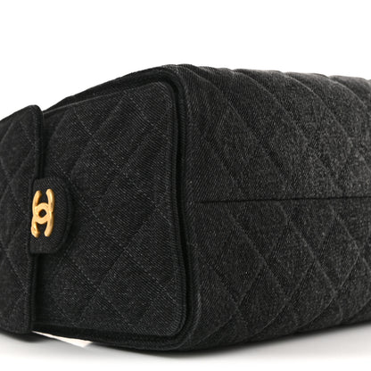 Chanel Washed Denim Quilted Small Chanel 25 Handbag Black 9 of 10