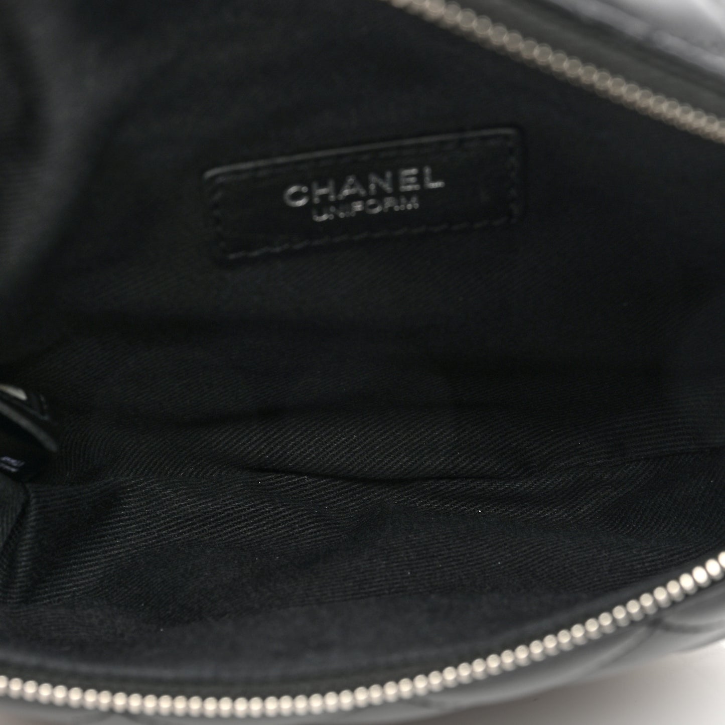 Lambskin Quilted Waist Belt Bag Black