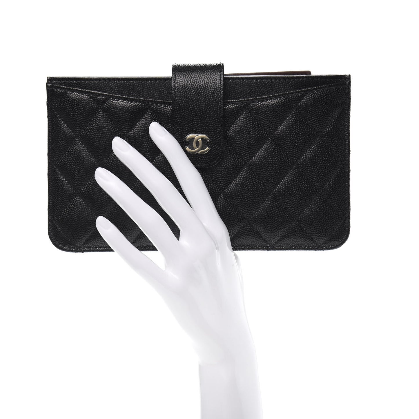 Caviar Quilted Classic Strap Pouch Black