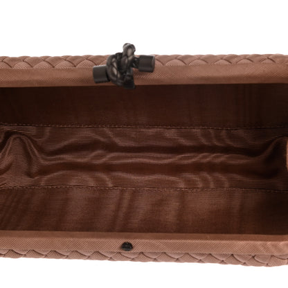 Bottega Veneta Satin Intreccio Impero Stretch Knot Clutch Camel 5 of 7