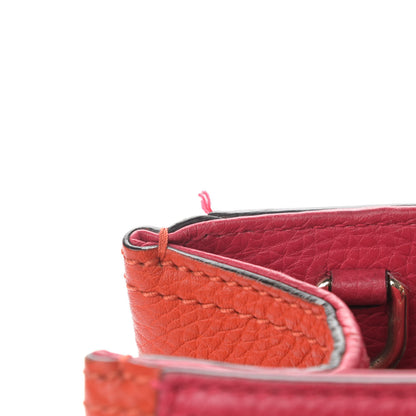 Gucci Pebbled Calfskin Bi-Color Medium Bamboo Shopper Tote Fuchsia Orange 32 of 37