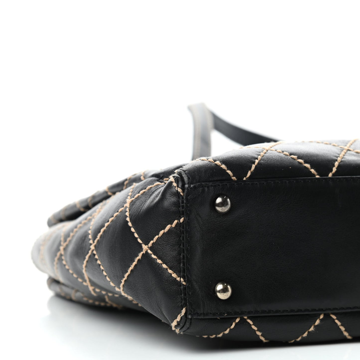 Calfskin Wild Stitch Tote Black