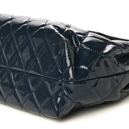 Chanel Patent Quilted Large Coco Shine Accordion Flap Dark Navy Blue 10 of 18