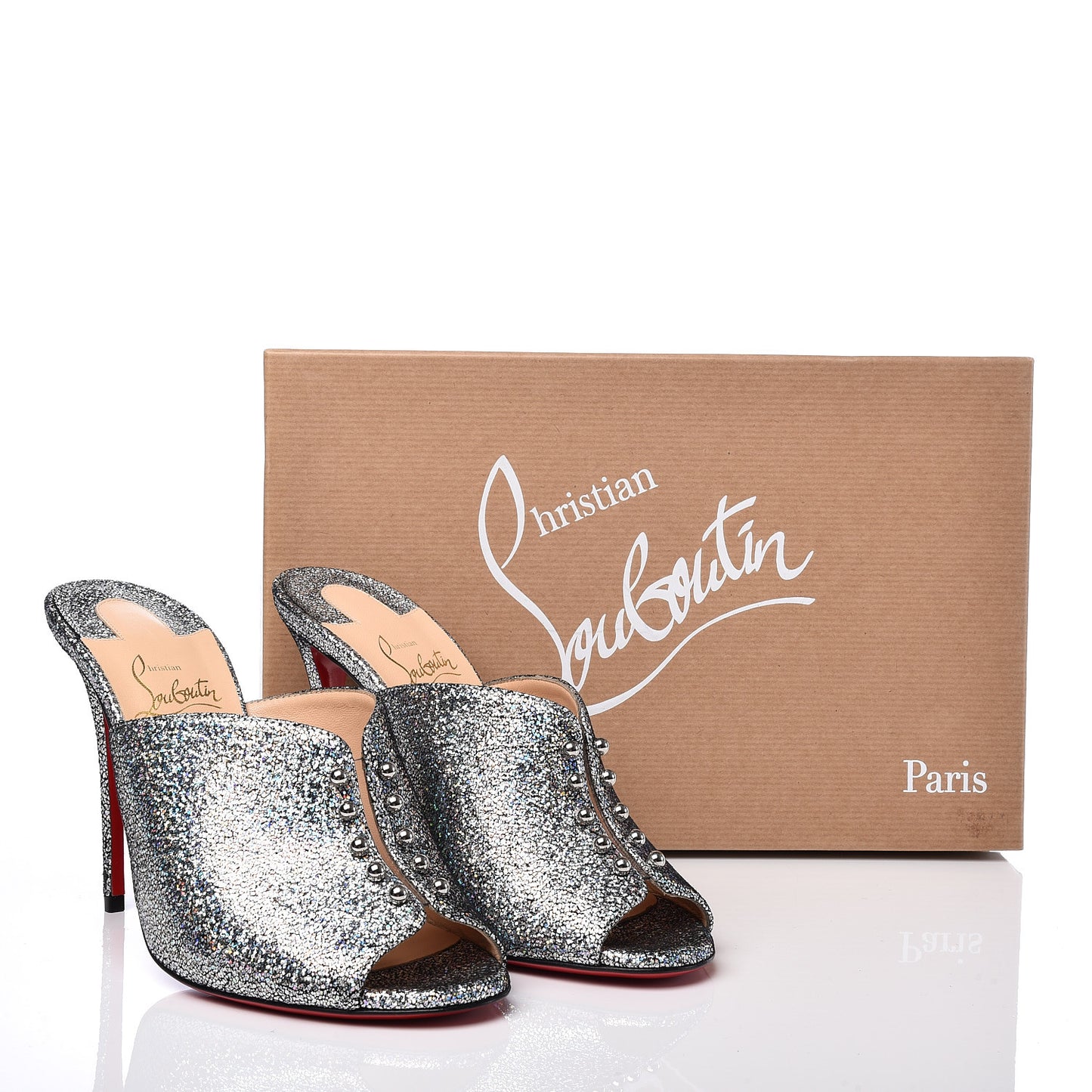 Nappa Mica PVC Glitter Predumule 100 Pumps 37.5 Silver