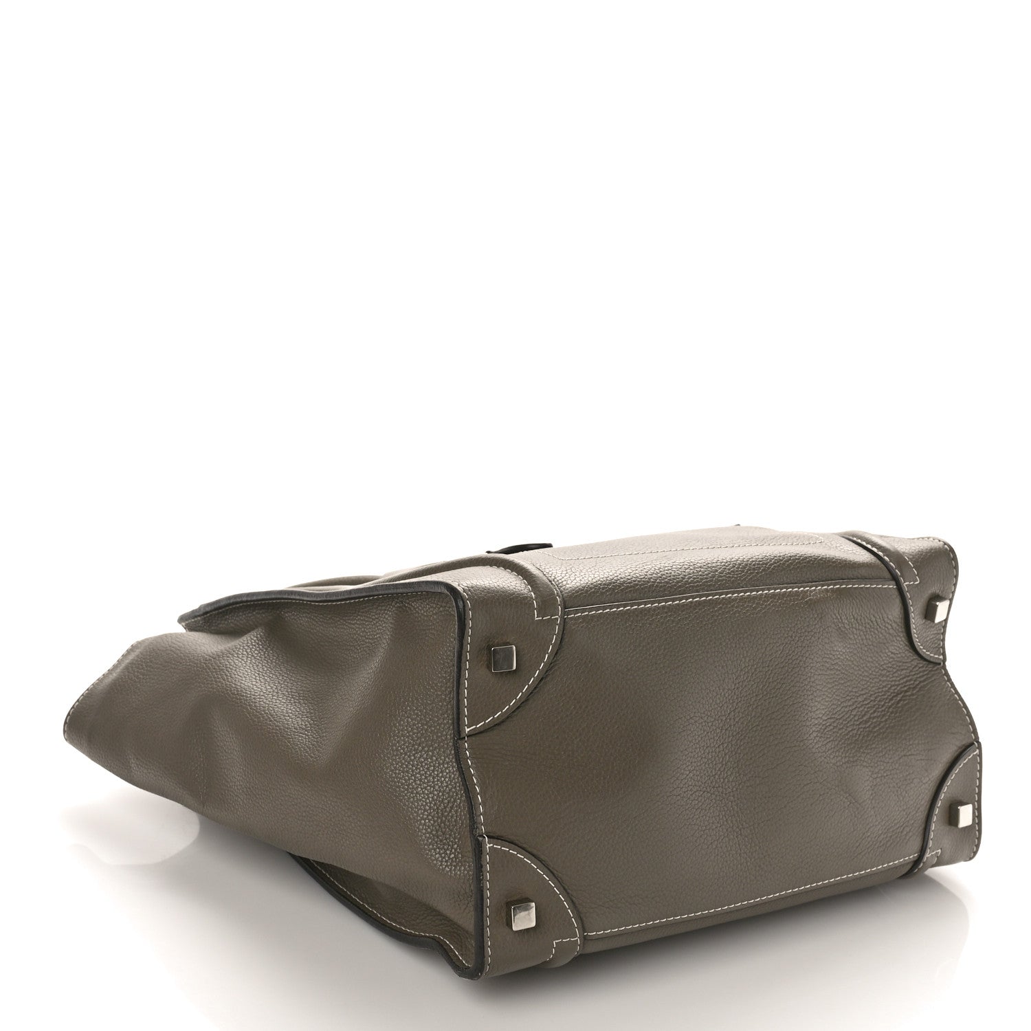 Celine Drummed Calfskin Mini Luggage Souris 4 of 11