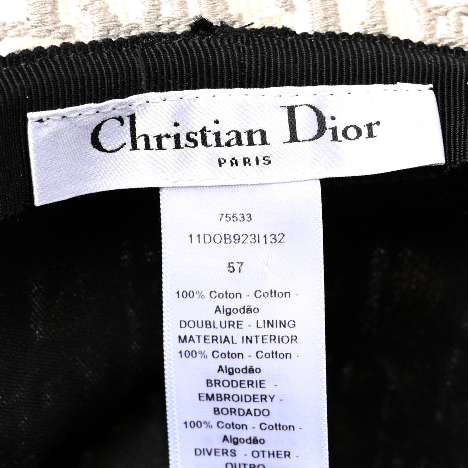 Christian Dior Oblique Bucket Hat 57 Grey 8 of 8