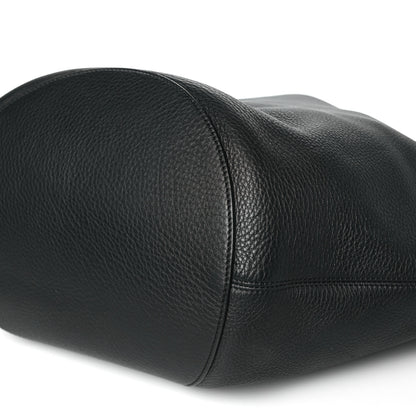 Khaite Pebbled Sport Calfskin Medium Lotus Tote Black 10 of 11