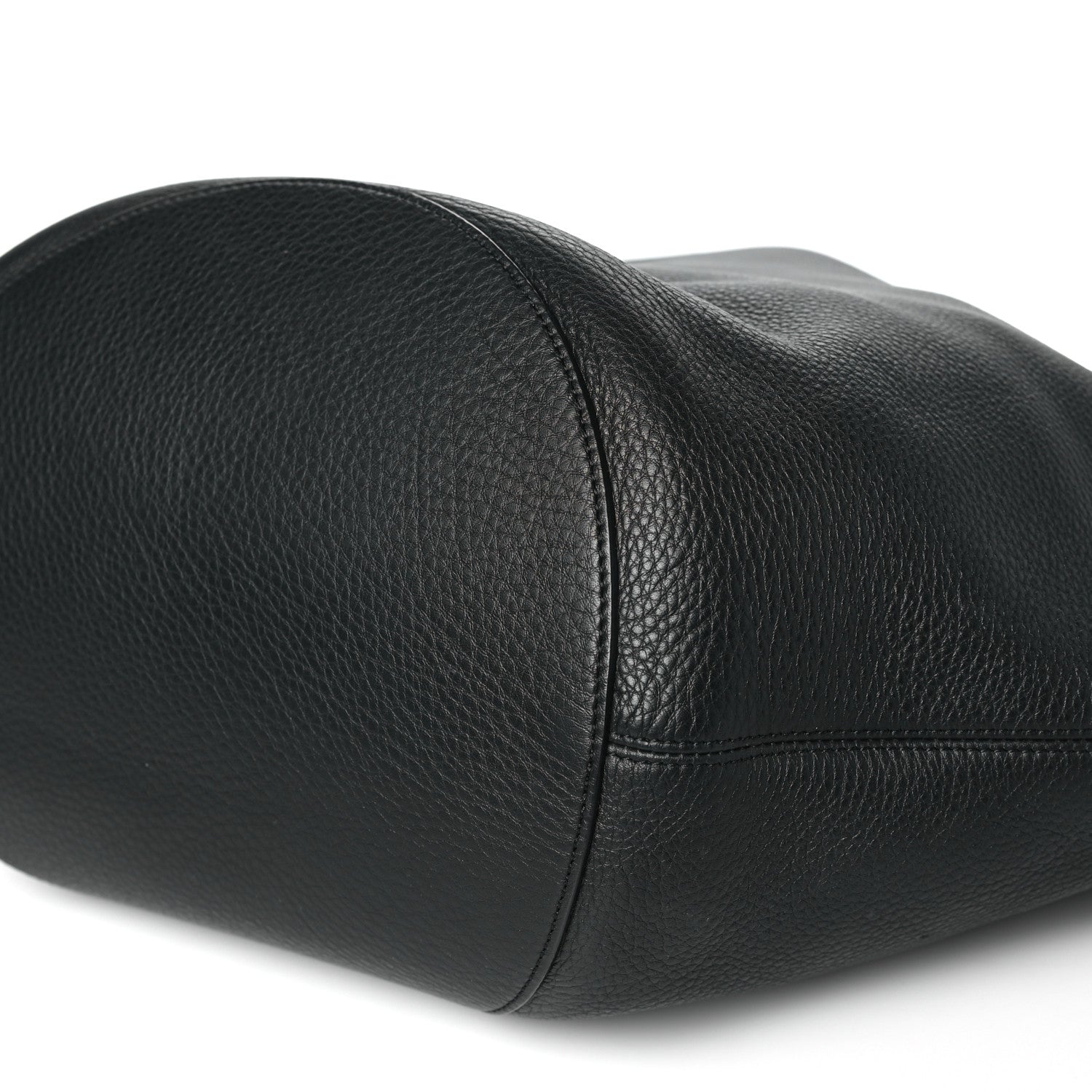 Khaite Pebbled Sport Calfskin Medium Lotus Tote Black 10 of 11