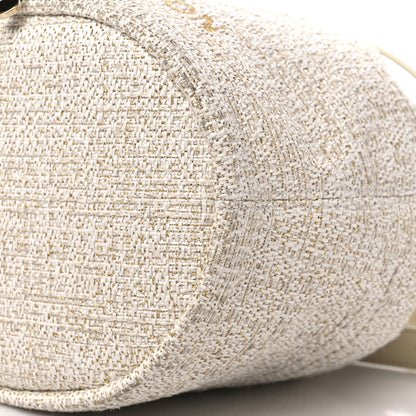 Chanel Lurex Boucle Deauville Drawstring Bucket Bag Ivory 9 of 14
